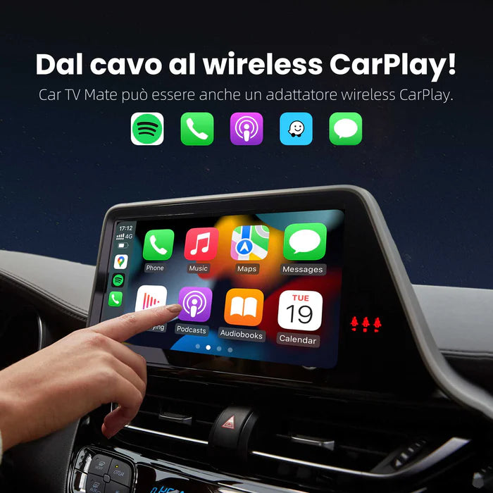 Ottocast® Car Tv Mate Max - Wireless CarPlay & Android Auto with HDMI Multimedia