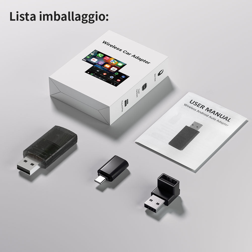 Ottocast®IT 2in1 Adattatore Wireless CarPlay E Android Auto