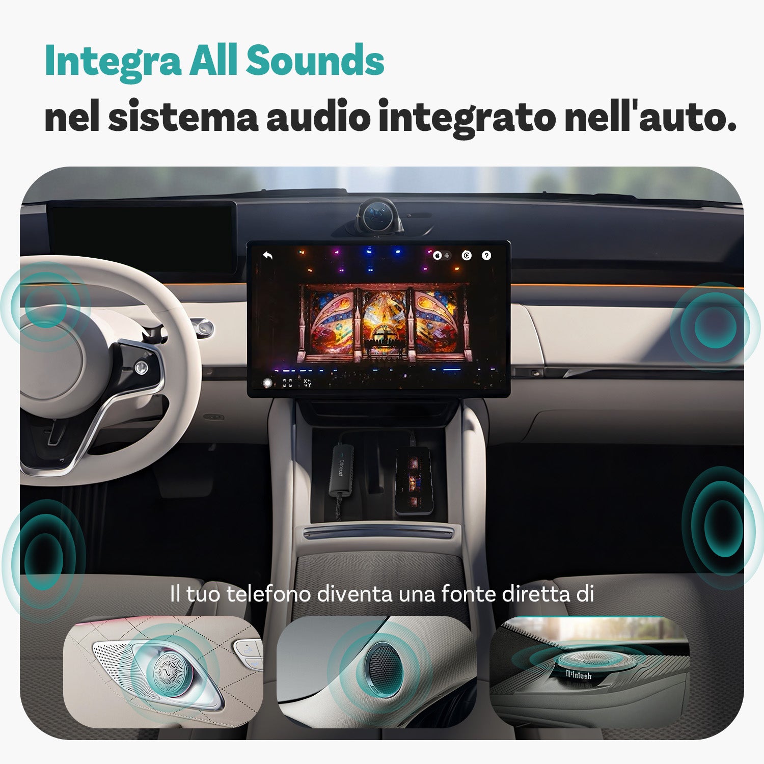 Ottocast® Mirror Touch Adattatore Wireless CarPlay