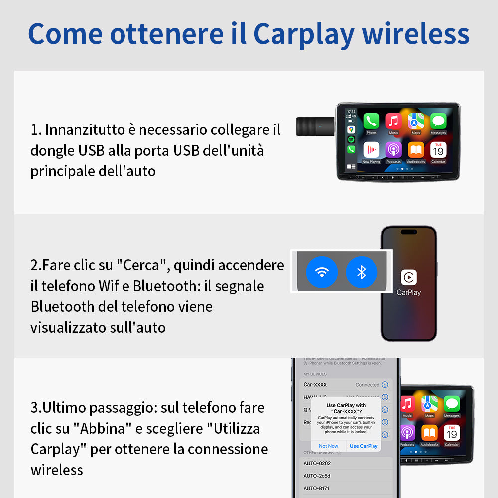 (🆕Sconto a Tempo Limitato) Ottocast®IT Mini Adattatore Wireless CarPlay/Android Auto