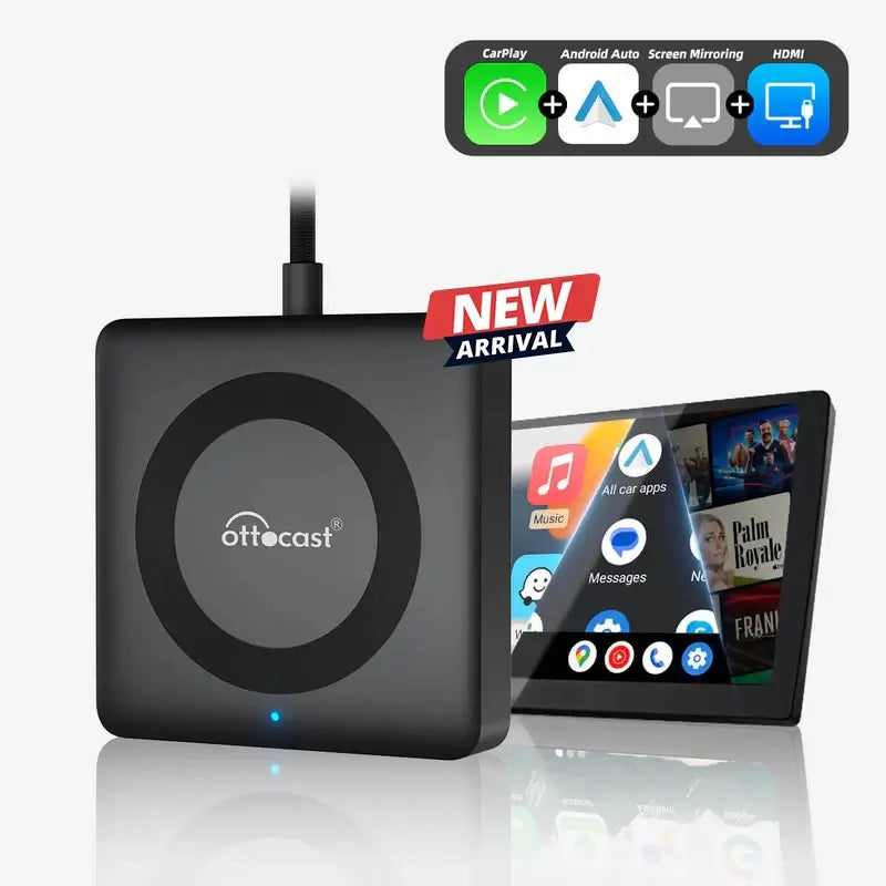 2025 Nuovo Aggiornamento - Car TV Mate Pro | Streaming HDMI + Fire TV Stick + Mirroring dello Schermo & Adattatore Wireless CarPlay Android Auto