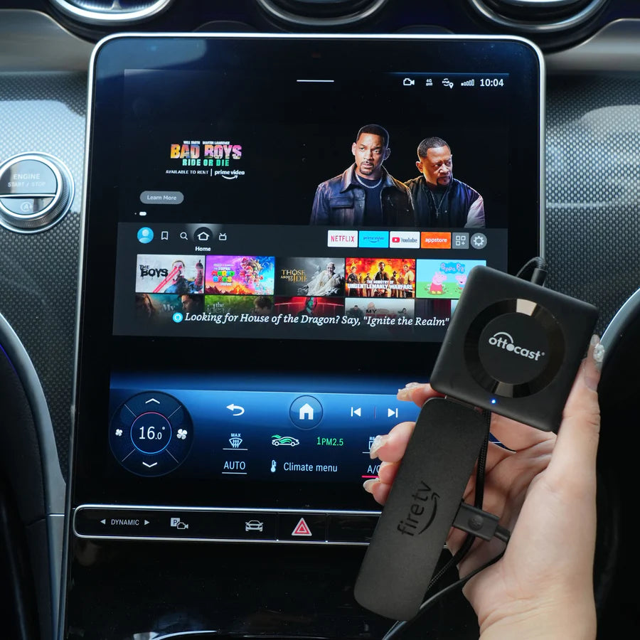 2025 Nuovo Aggiornamento - Car TV Mate Pro | Streaming HDMI + Fire TV Stick + Mirroring dello Schermo & Adattatore Wireless CarPlay Android Auto