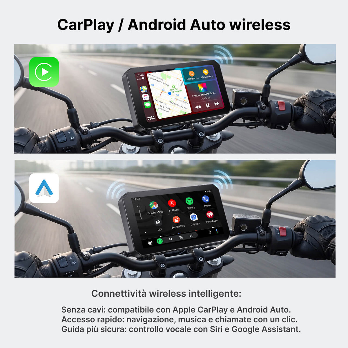 Schermo Intelligente per Moto con Telecamera