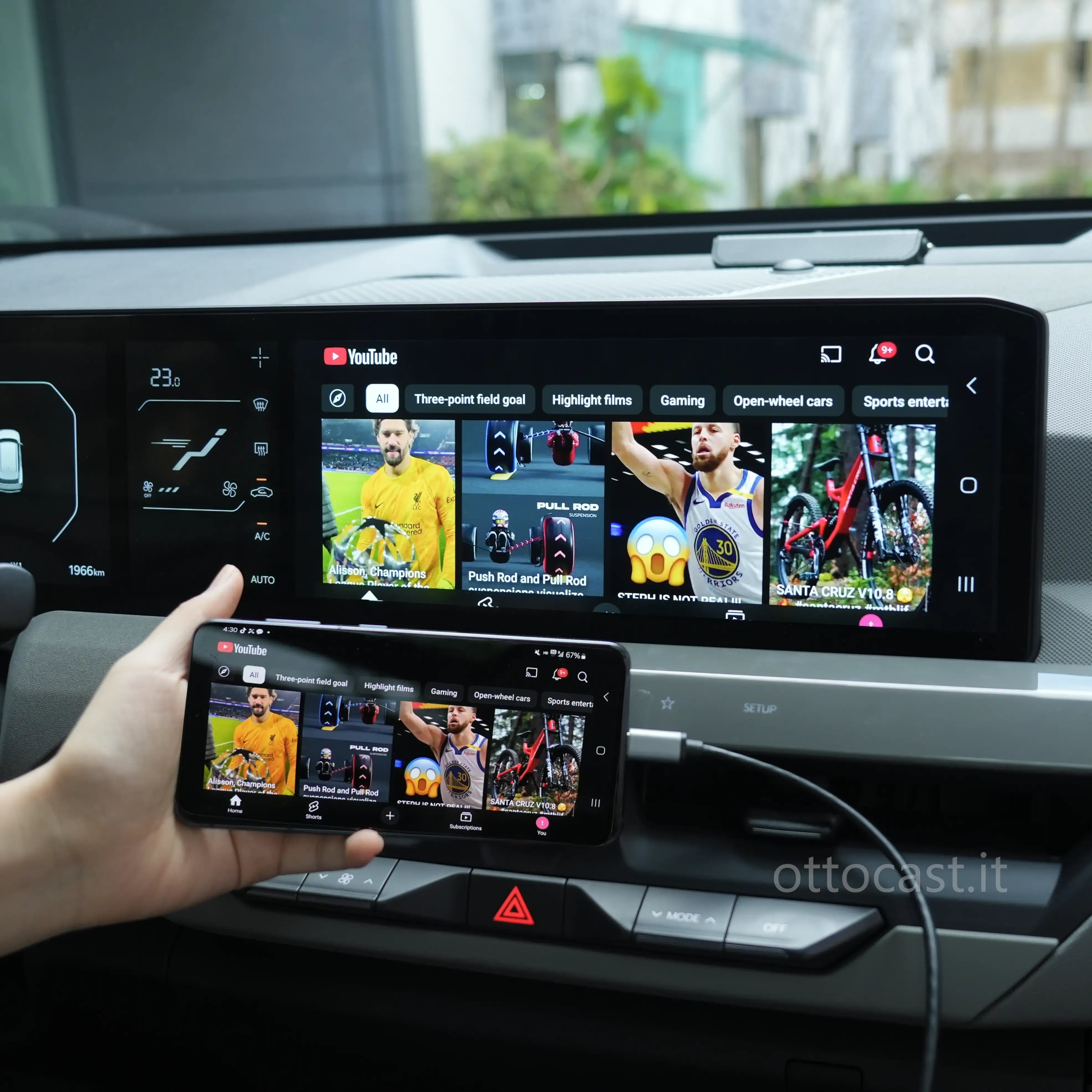 2025 Nuovo Aggiornamento - Car TV Mate Pro | Streaming HDMI + Fire TV Stick + Mirroring dello Schermo & Adattatore Wireless CarPlay Android Auto