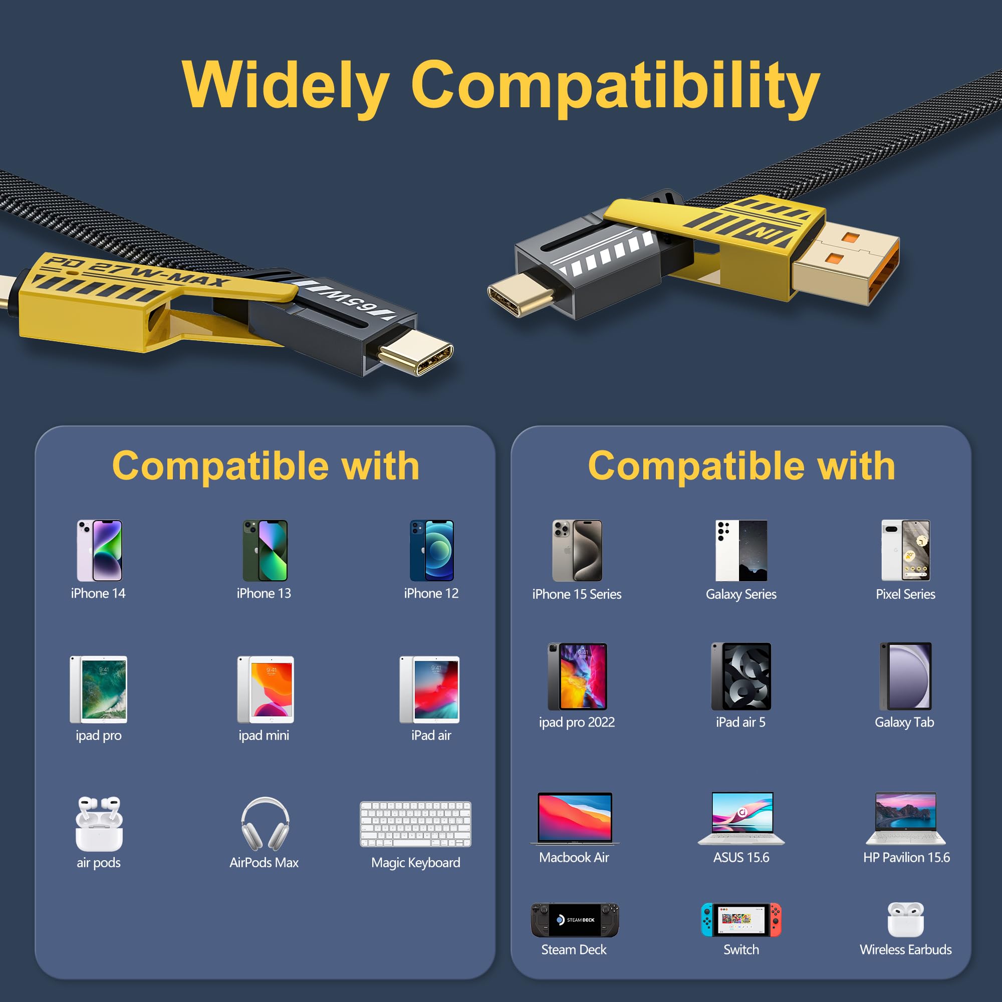 Cavo di ricarica rapida universale 4 in 1