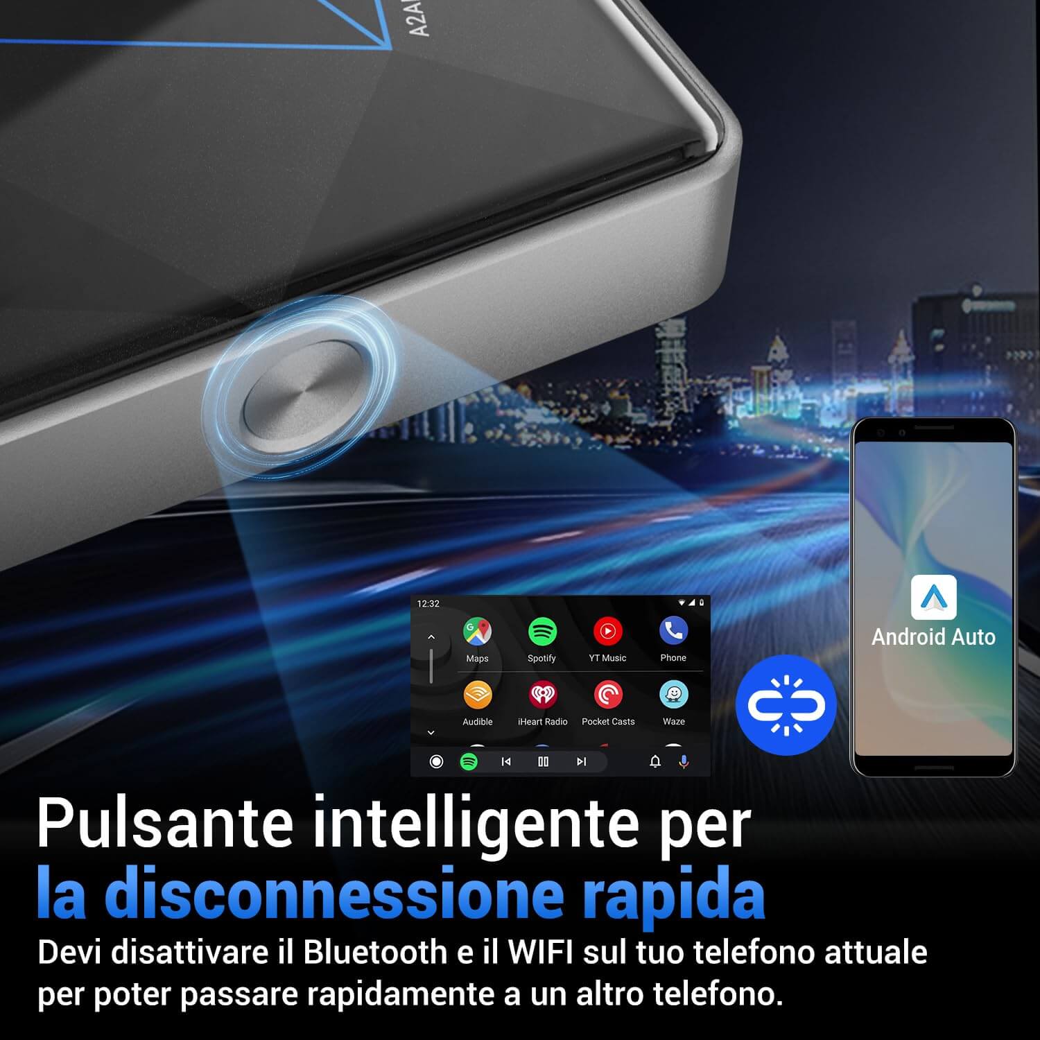 Ottocast® A2Air Pro Adattatore Android Auto Wireless