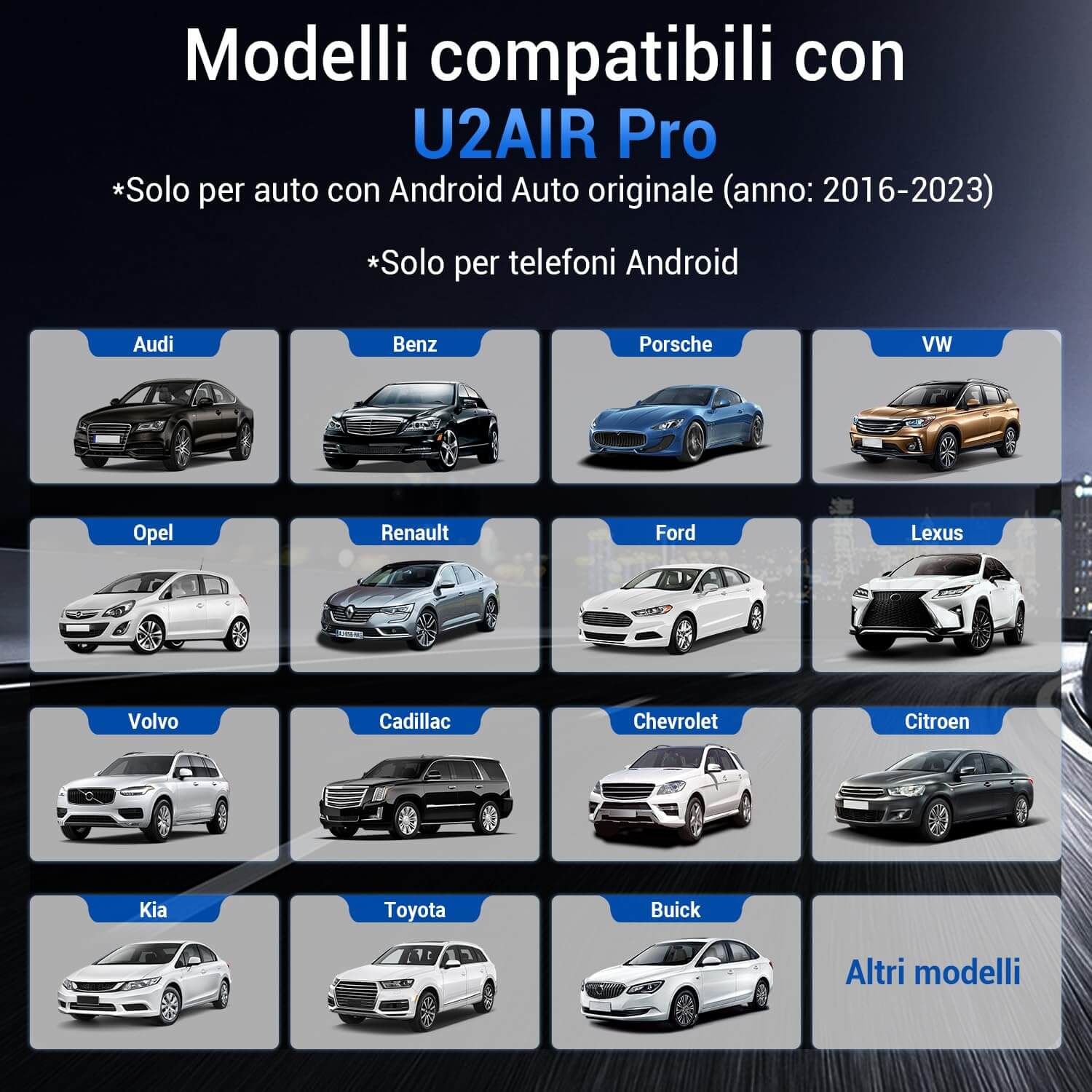 Ottocast® A2Air Pro Adattatore Android Auto Wireless