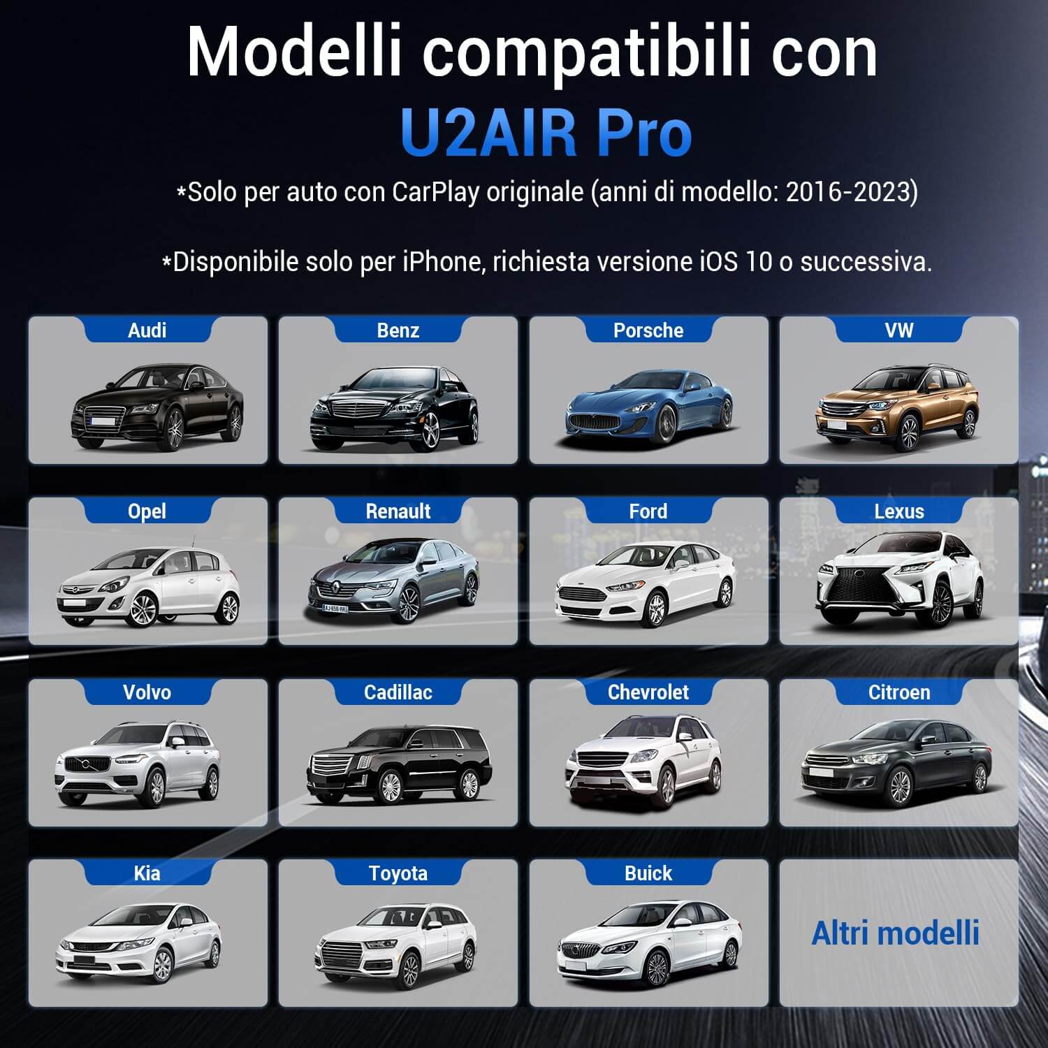 OTTOCAST® U2AIR Pro Adattatore CarPlay Wireless