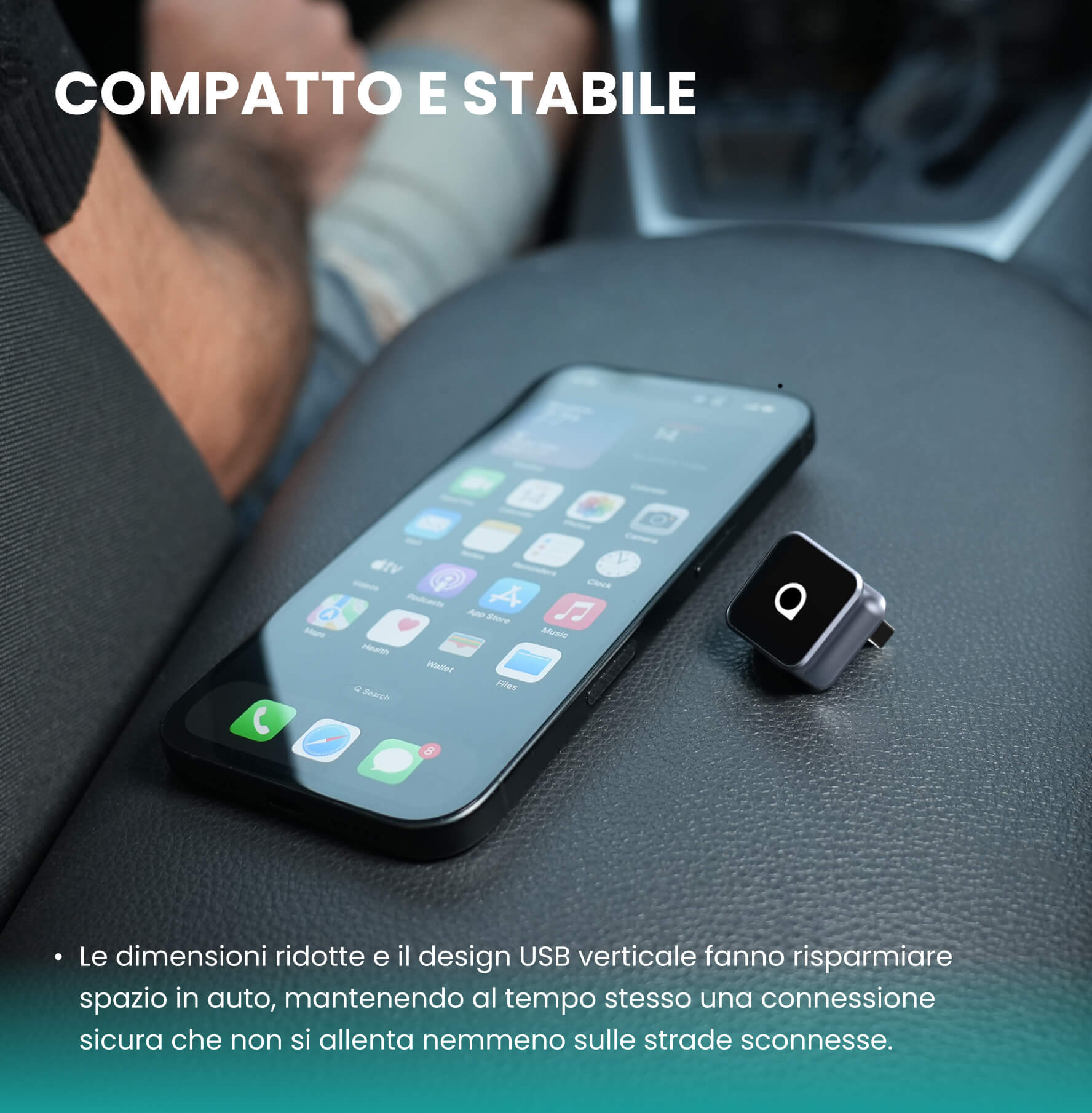 OTTOCAST® Mini Cube 3.0 Adattatore Wireless CarPlay e Android Auto