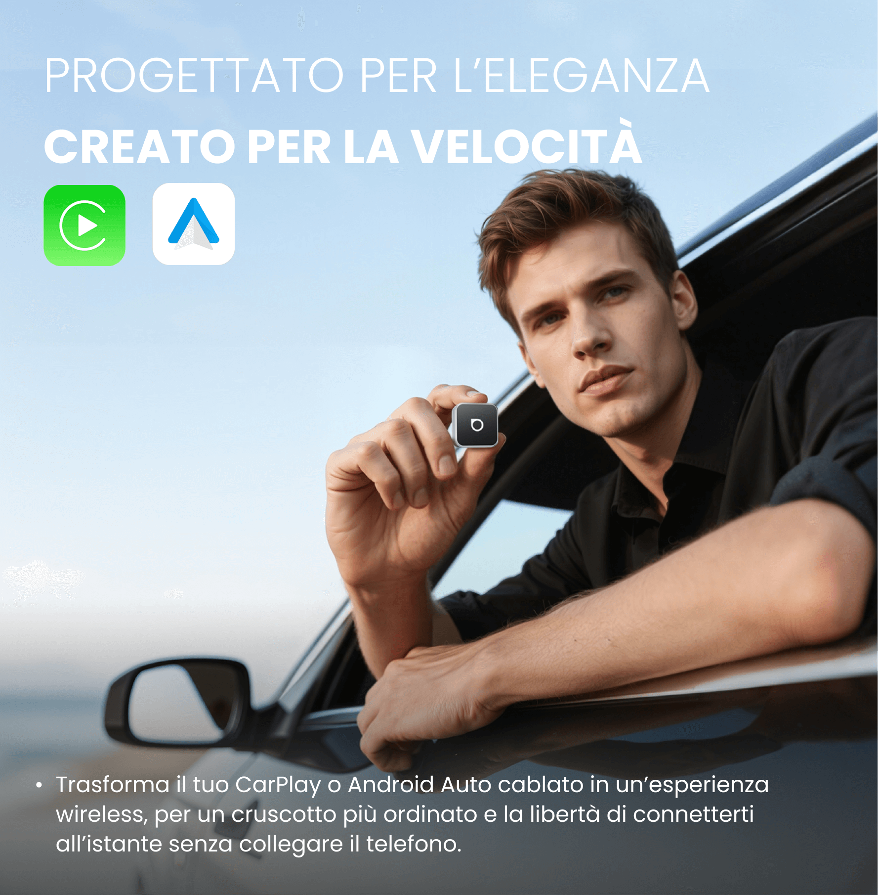 OTTOCAST® Mini Cube 3.0 Adattatore Wireless CarPlay e Android Auto