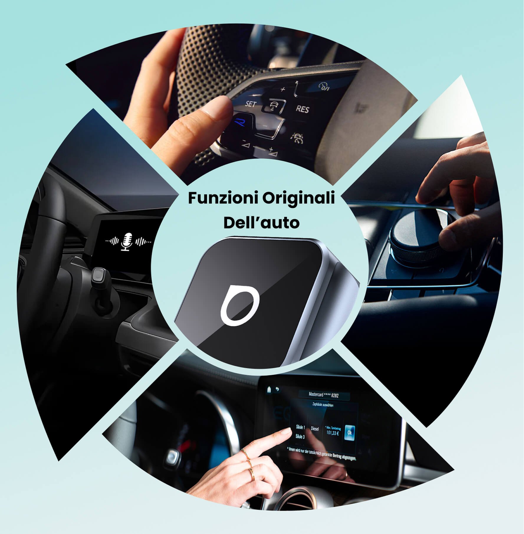OTTOCAST® Mini Cube 3.0 Adattatore Wireless CarPlay e Android Auto