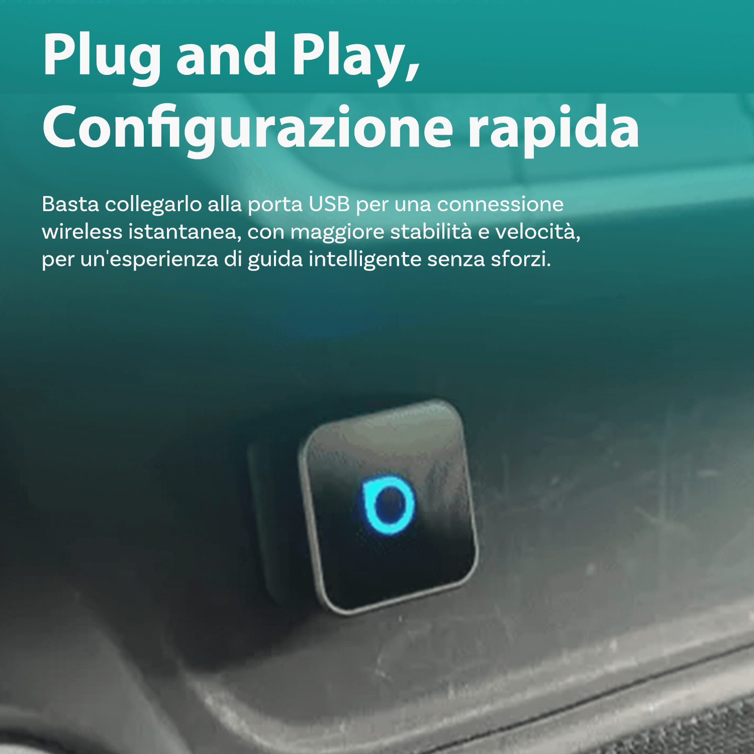 OTTOCAST® Mini Cube 3.0 Adattatore Wireless CarPlay e Android Auto