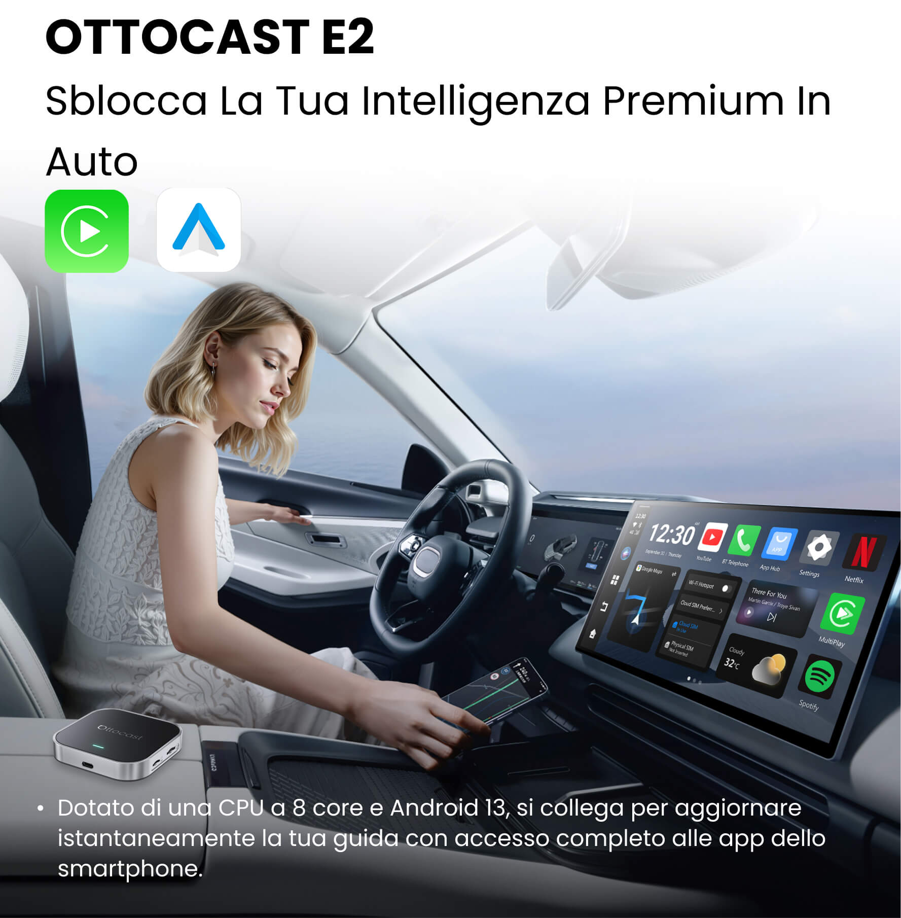 Ottocast® OttoAibox E2 CarPlay AI Box