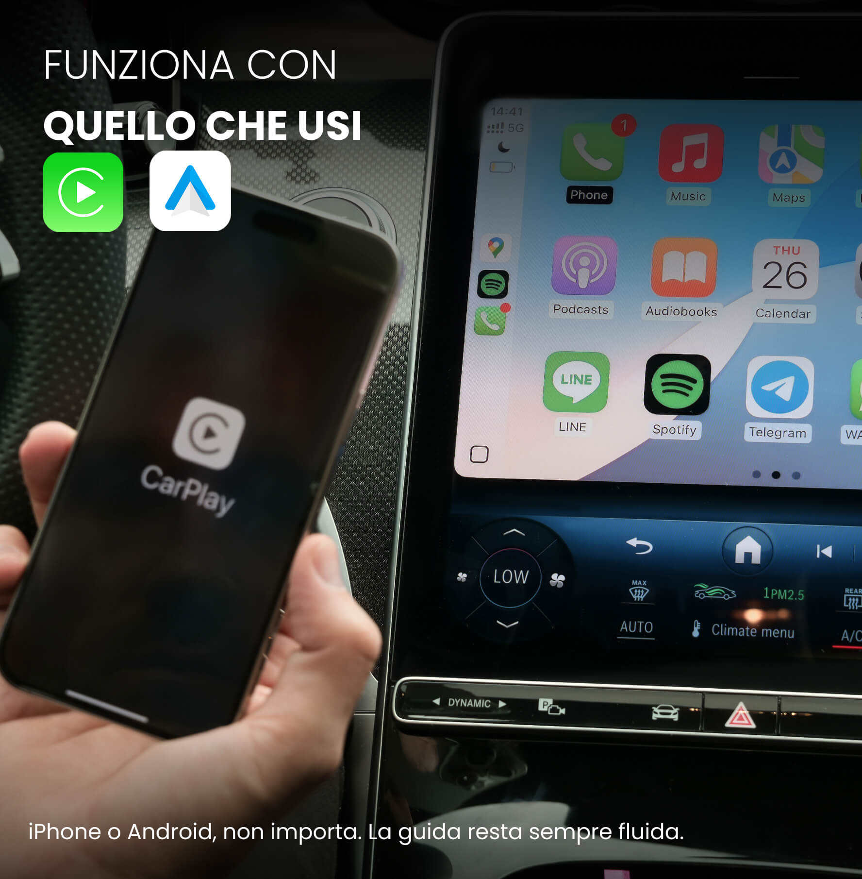 Ottocast® Mini Pico, Wireless CarPlay/Android Auto Adapter