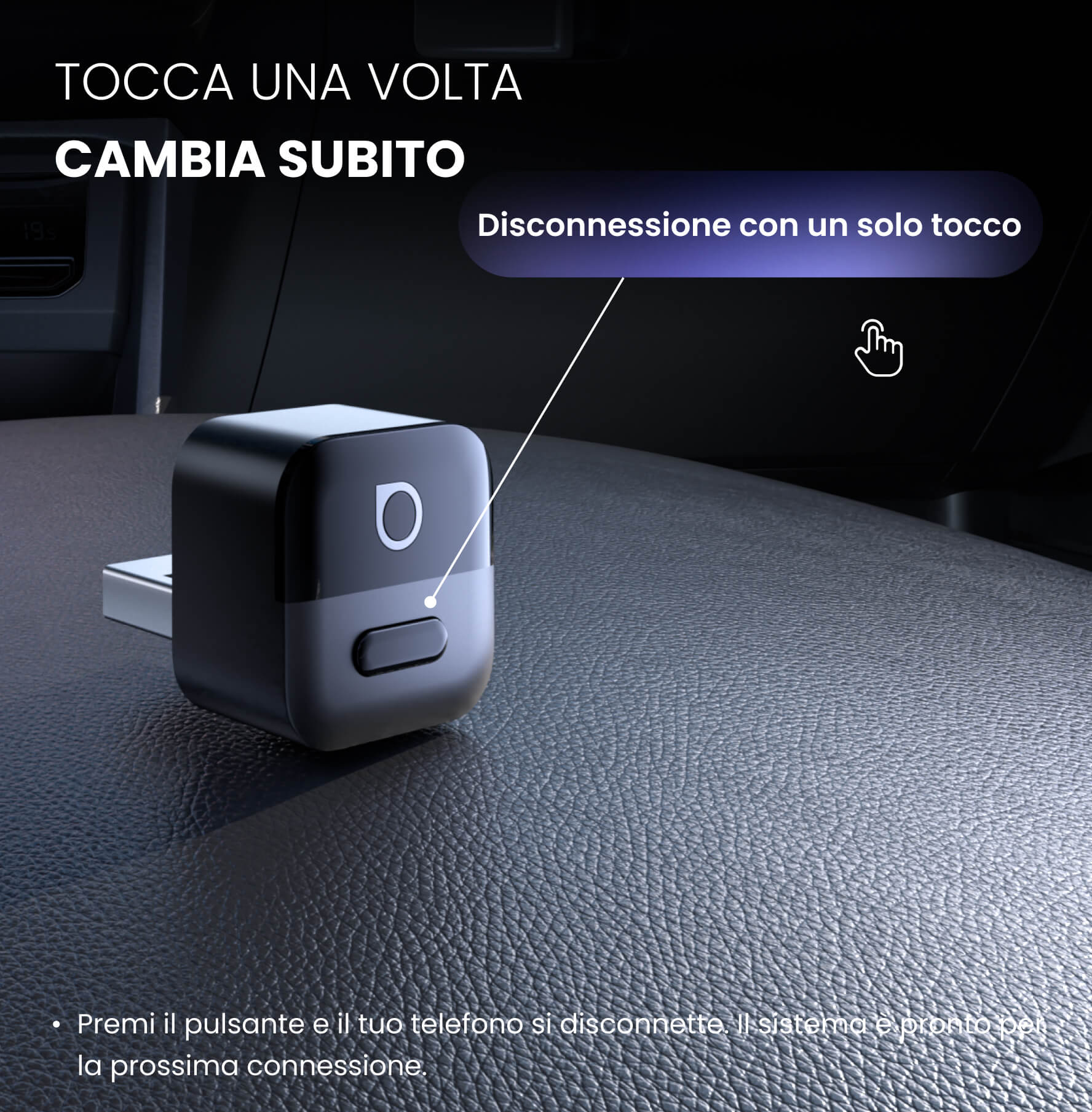 Ottocast Mini Pico, adattatore CarPlay/Android Auto wireless