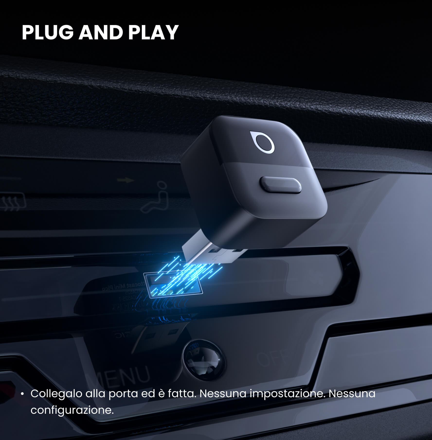 Ottocast Mini Pico, adattatore CarPlay/Android Auto wireless