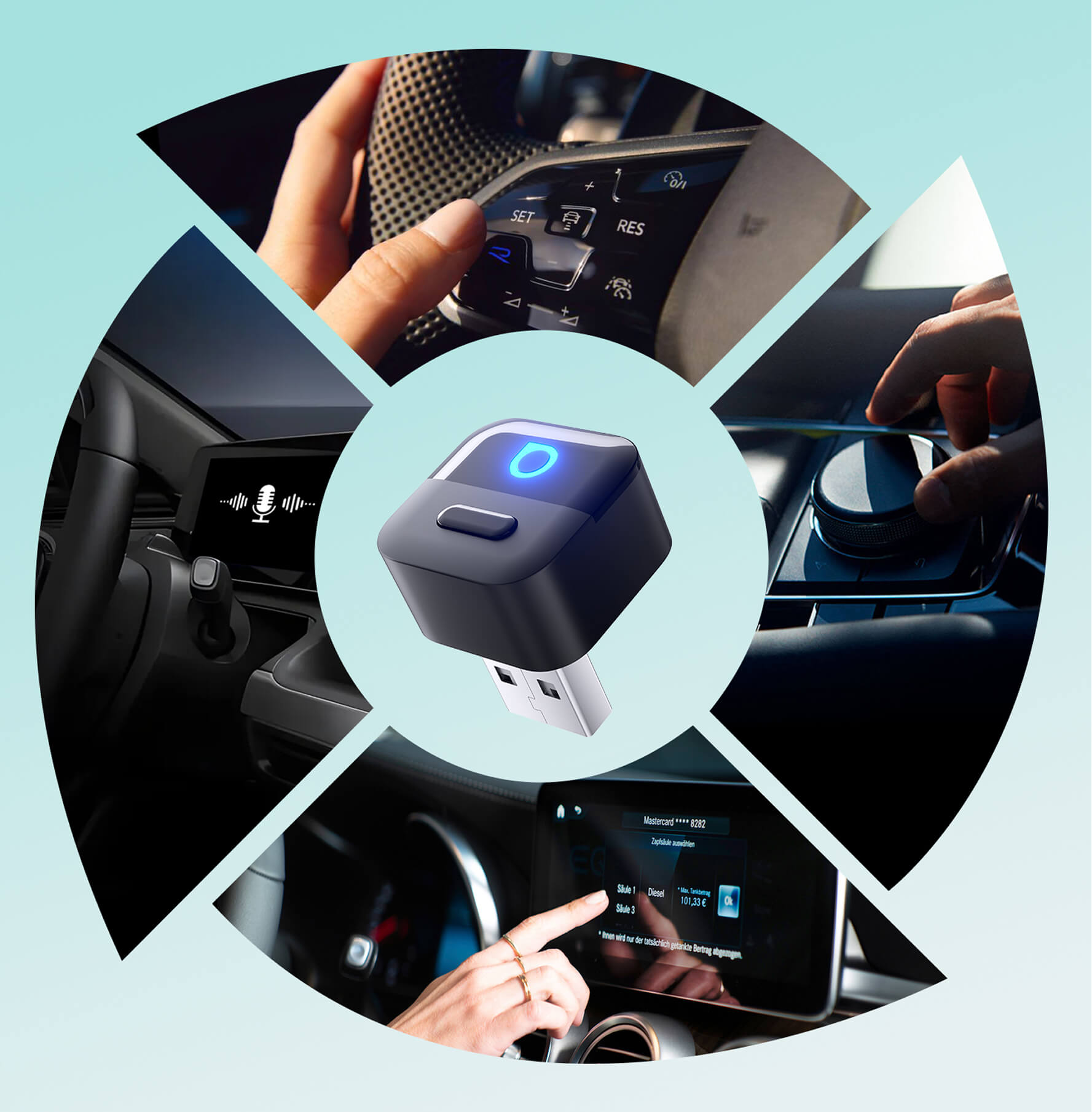 Ottocast® Mini Pico, Wireless CarPlay/Android Auto Adapter