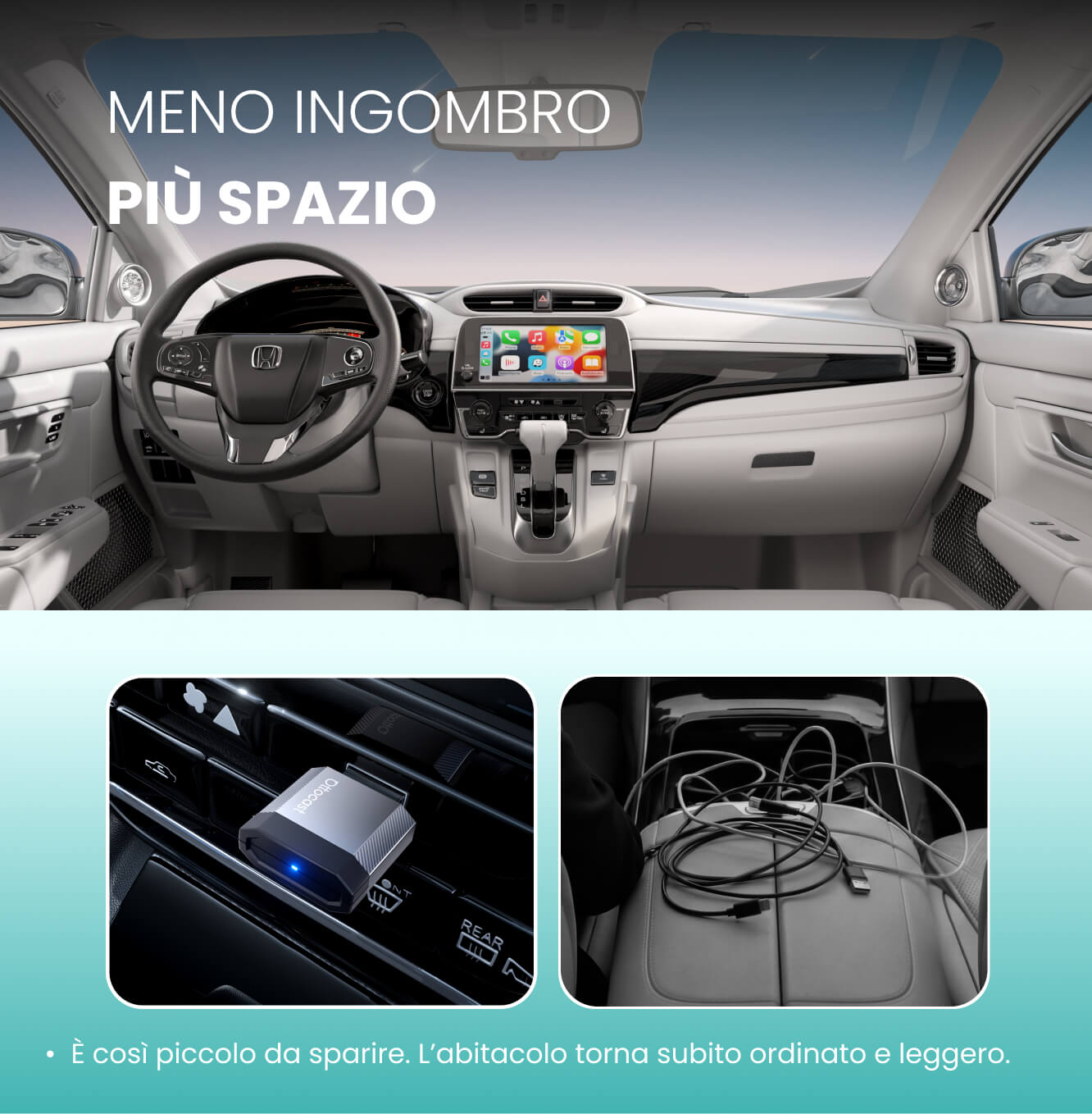 Ottocast Mini NOVA – Adattatore Wireless per CarPlay e Android Auto