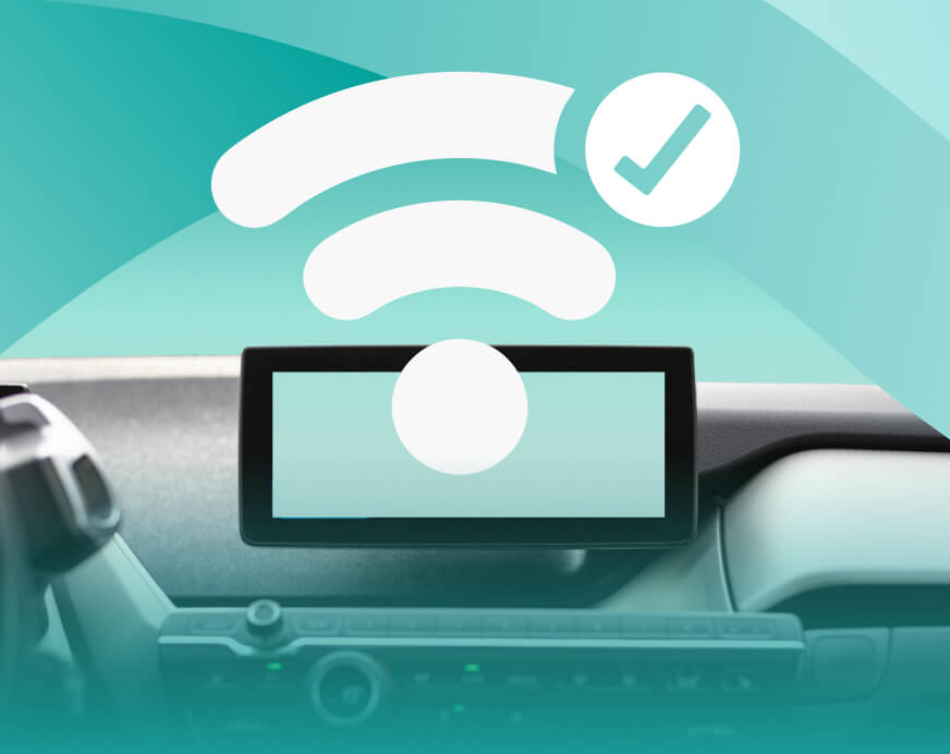 <h4>Lo schermo dell’auto mostra la connessione wireless</h4>