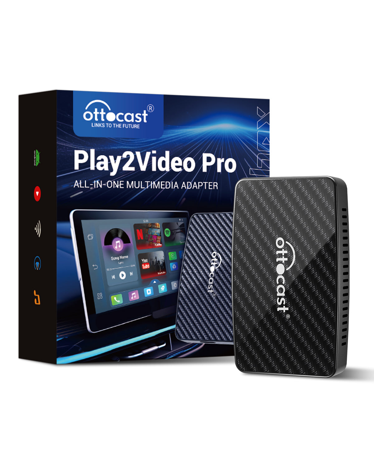 Ottocast® Play2Video Pro Adattatore 3 in 1 con YouTube e Netflix