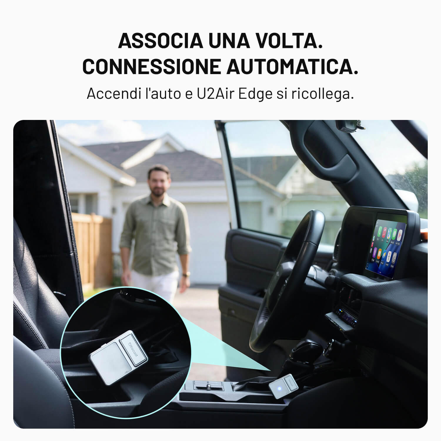 U2Air Edge – Adattatore Wireless per CarPlay e Android Auto