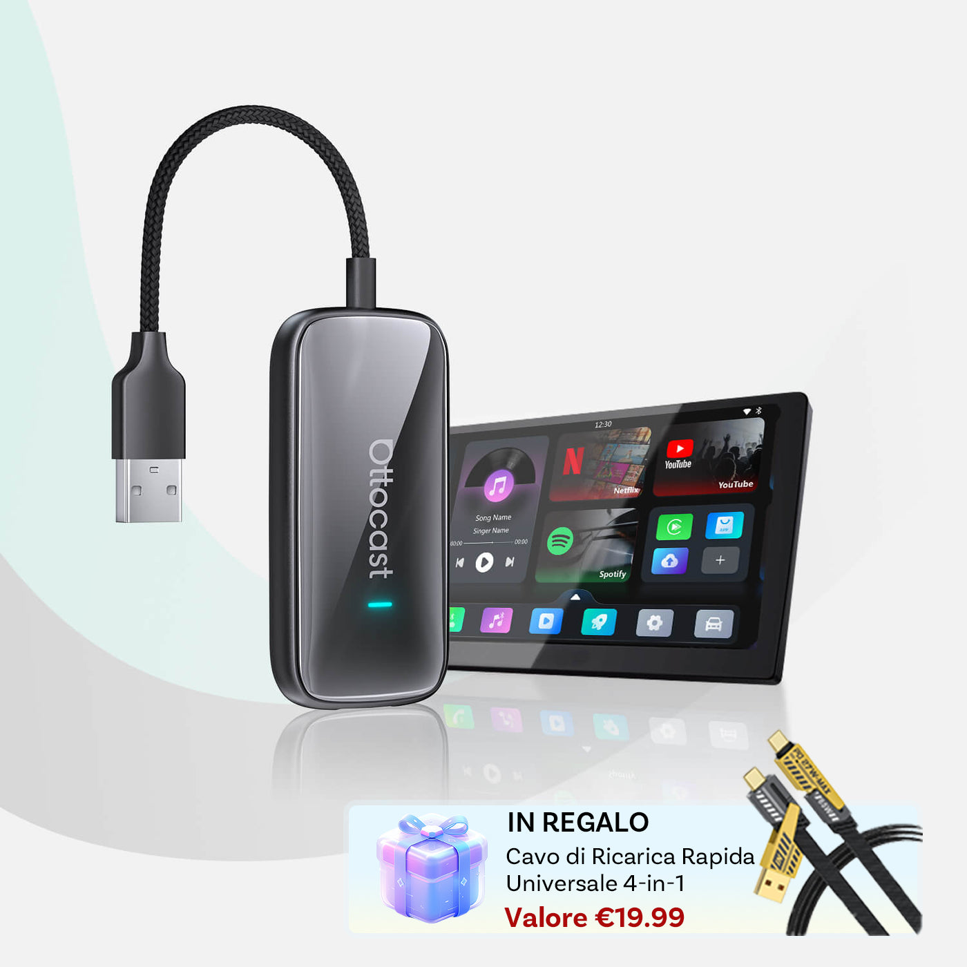 OTTOCAST® Play2Video Ultra Adattatore All-in-1 Con App Hub