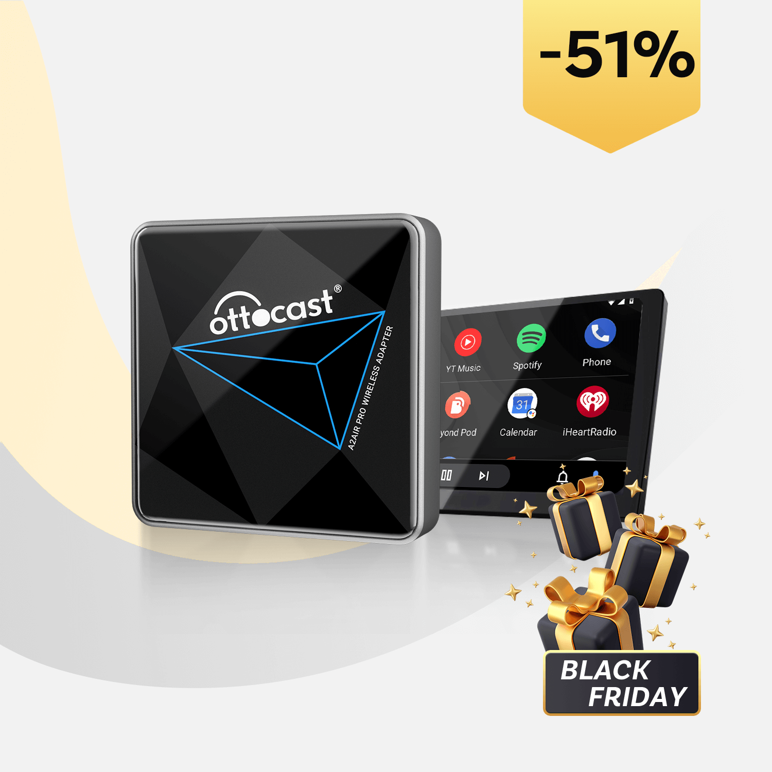 Ottocast® A2Air Pro Adattatore Android Auto Wireless