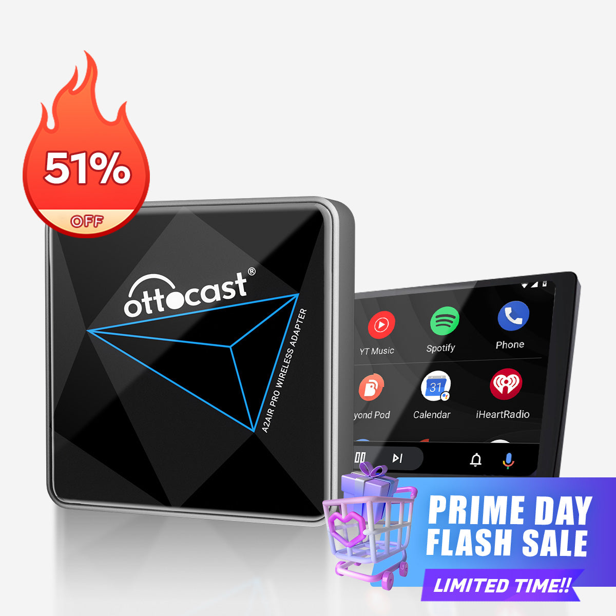 Ottocast® A2Air Pro Adattatore Android Auto Wireless