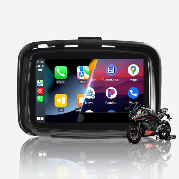 CarPlay C5 GPS per moto Wireless Carplay/Android Auto Schermo impermeabile
