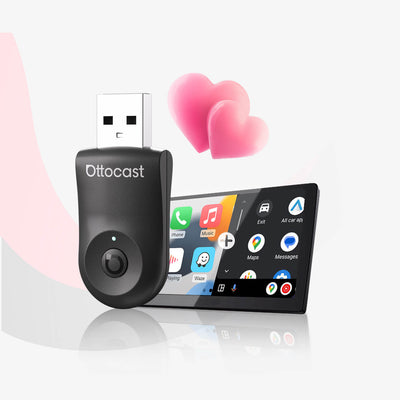 Ottocast®2025 Mini Adattatore Wireless CarPlay/Android Auto