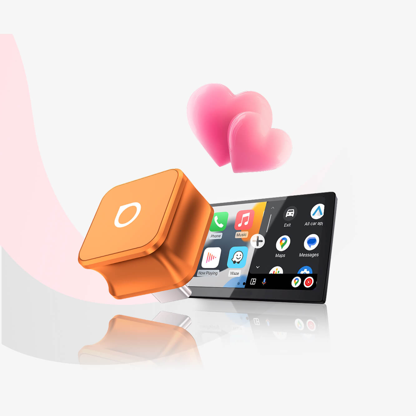 Ottocast mini cube 3.0 Adapter - Cosmic Orange