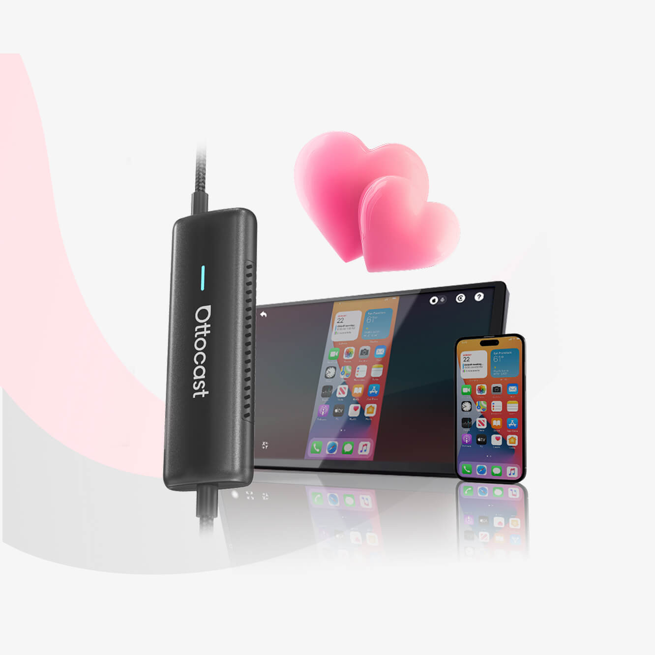 Ottocast® Mirror Touch Adattatore Wireless CarPlay