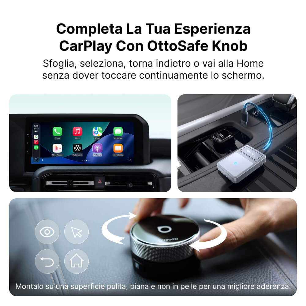 OTTOCAST OttoSafe Knob - Controller fisico per CarPlay