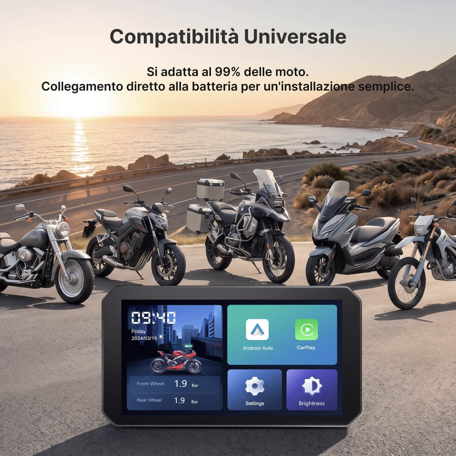 Display per Moto Ottocast da 5 Pollici