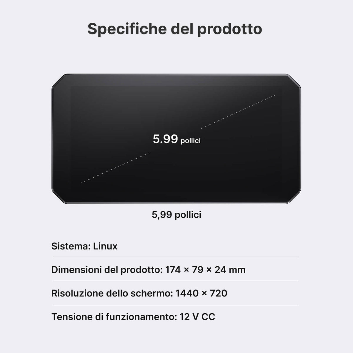 Schermo Intelligente per Moto con Telecamera