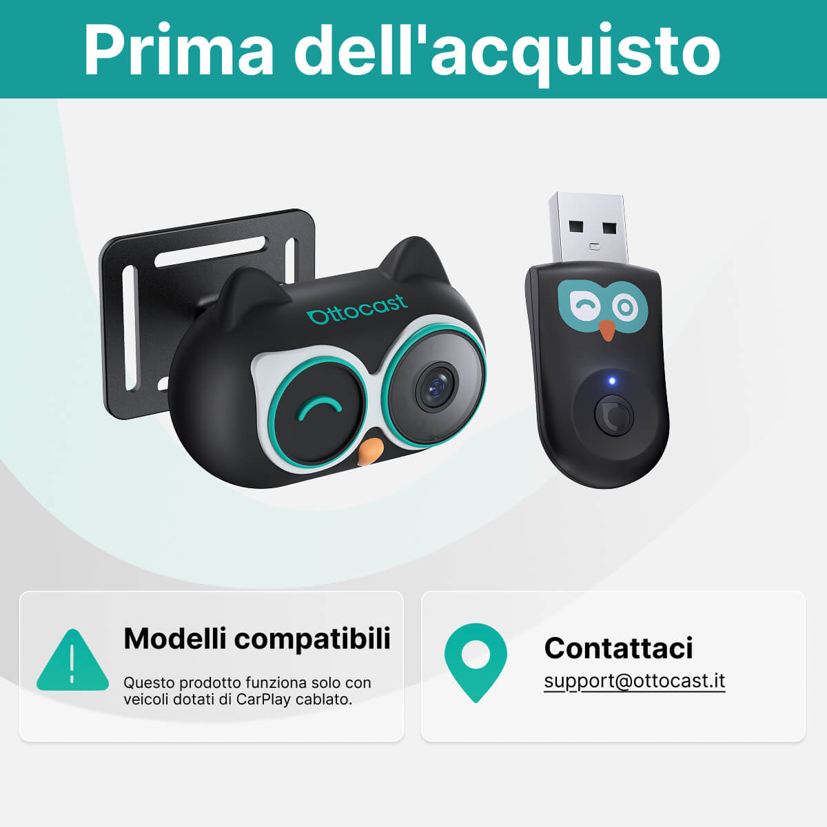 OTTOCAST® Cabin Care Wireless CarPlay Adapter with Monitoring