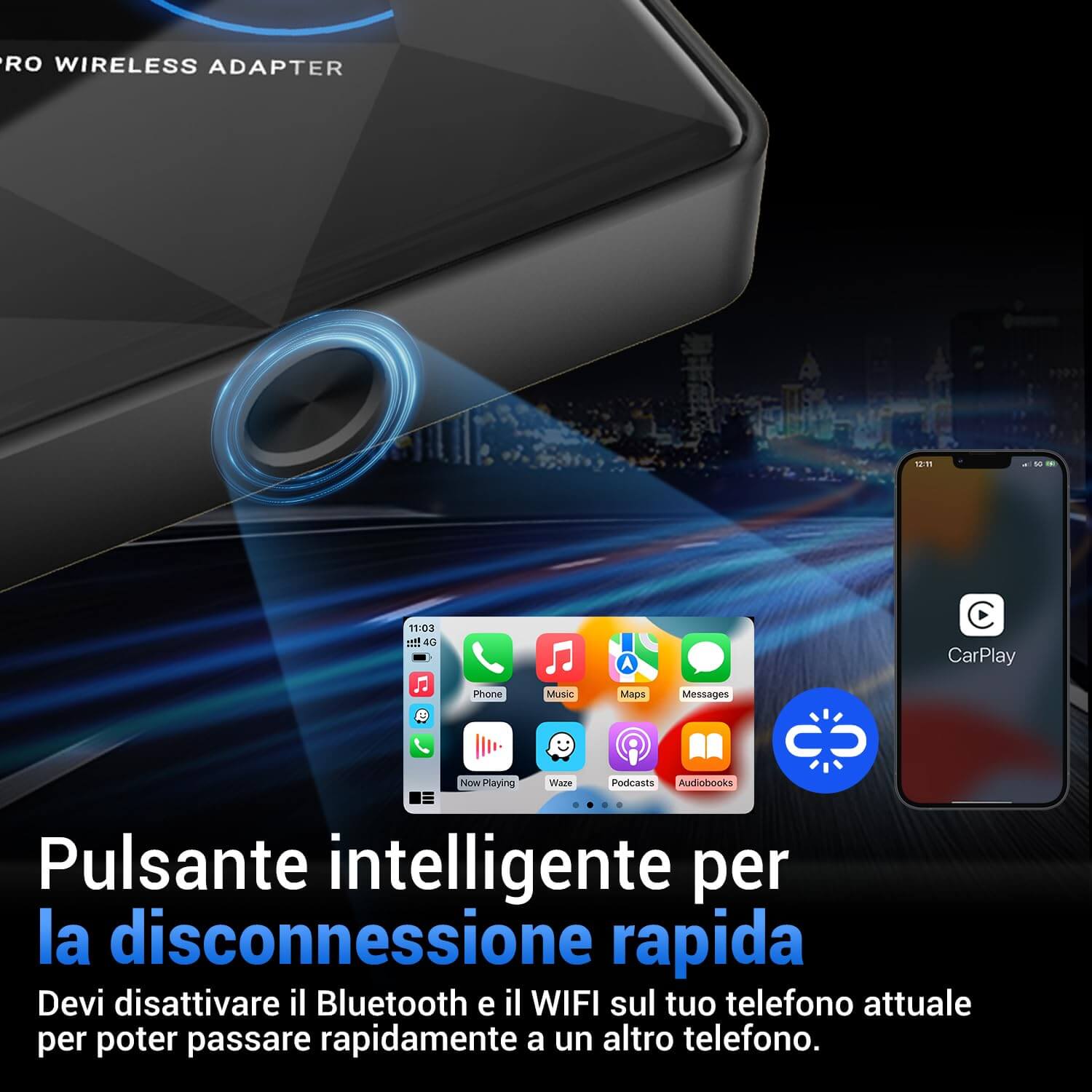 Ottocast® U2AIR Pro Adattatore CarPlay Wireless