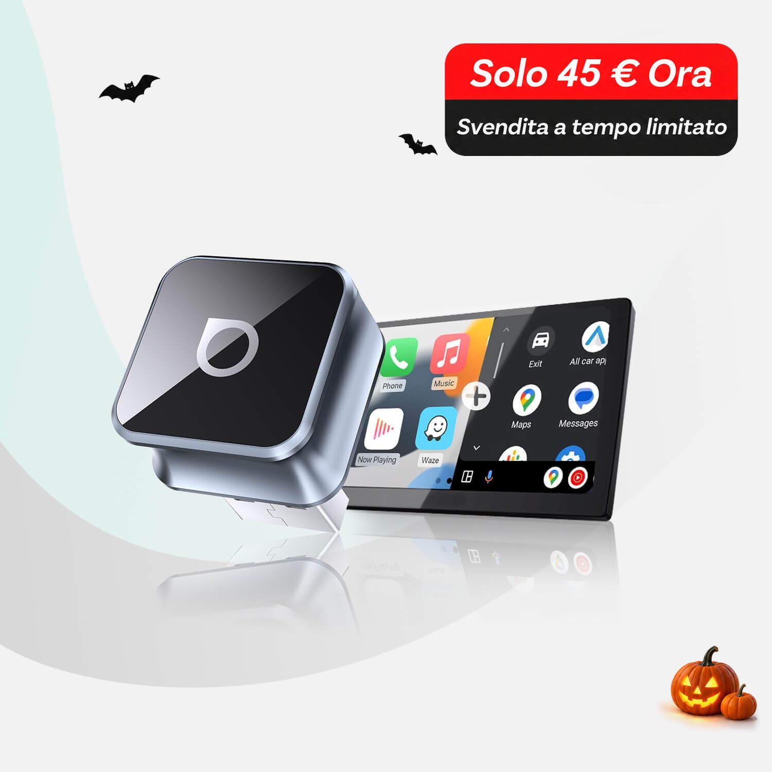 OTTOCAST® Mini Cube 3.0 Adattatore Wireless CarPlay e Android Auto