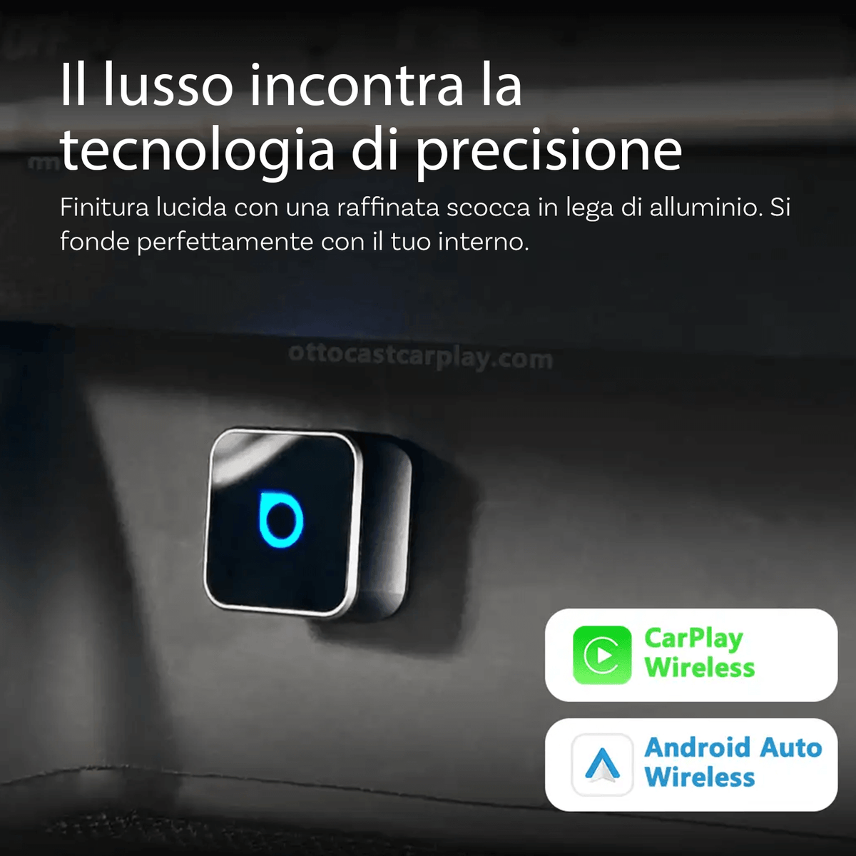 2025 Adattatore CarPlay Wireless Per IOS, 2-in-1 Adattatore CarPlay & Android Auto,Converte CarPlay Cablato In Wireless,Plug & Play, Mini & Stabil