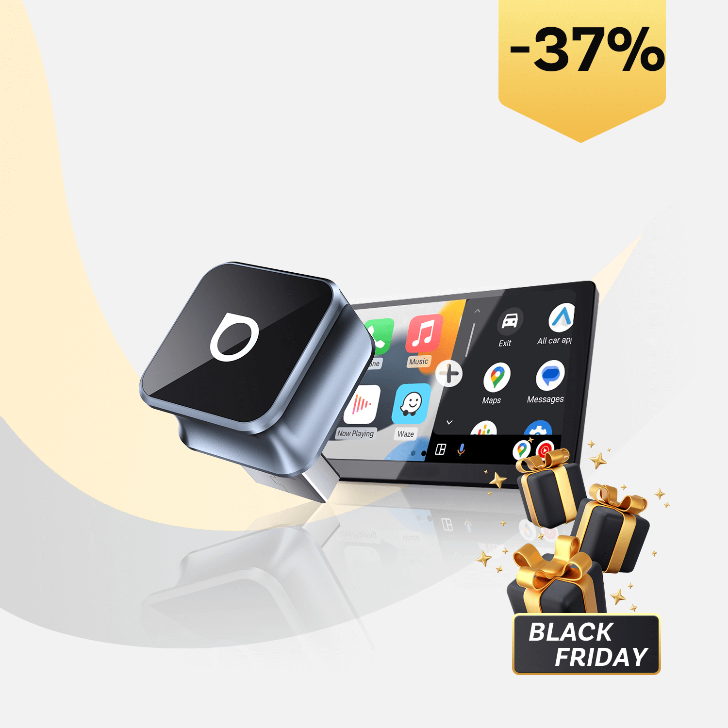 OTTOCAST® Mini Cube 3.0 Adattatore Wireless CarPlay e Android Auto