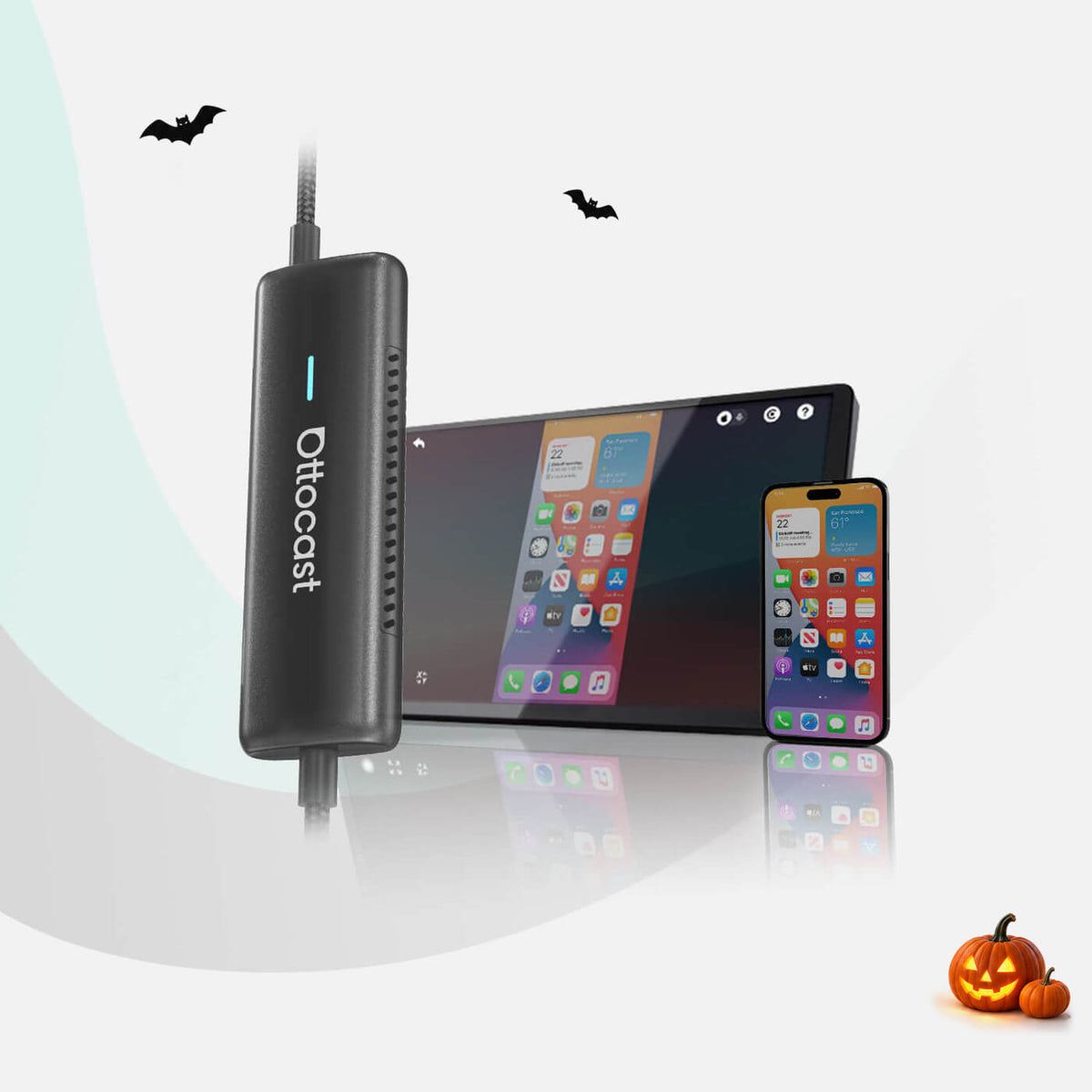 OTTOCAST® Mirror Touch Adattatore Wireless CarPlay