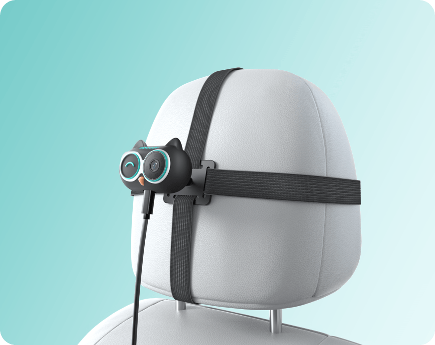 <h4>Fissalo al poggiatesta con la cinghia</h4>