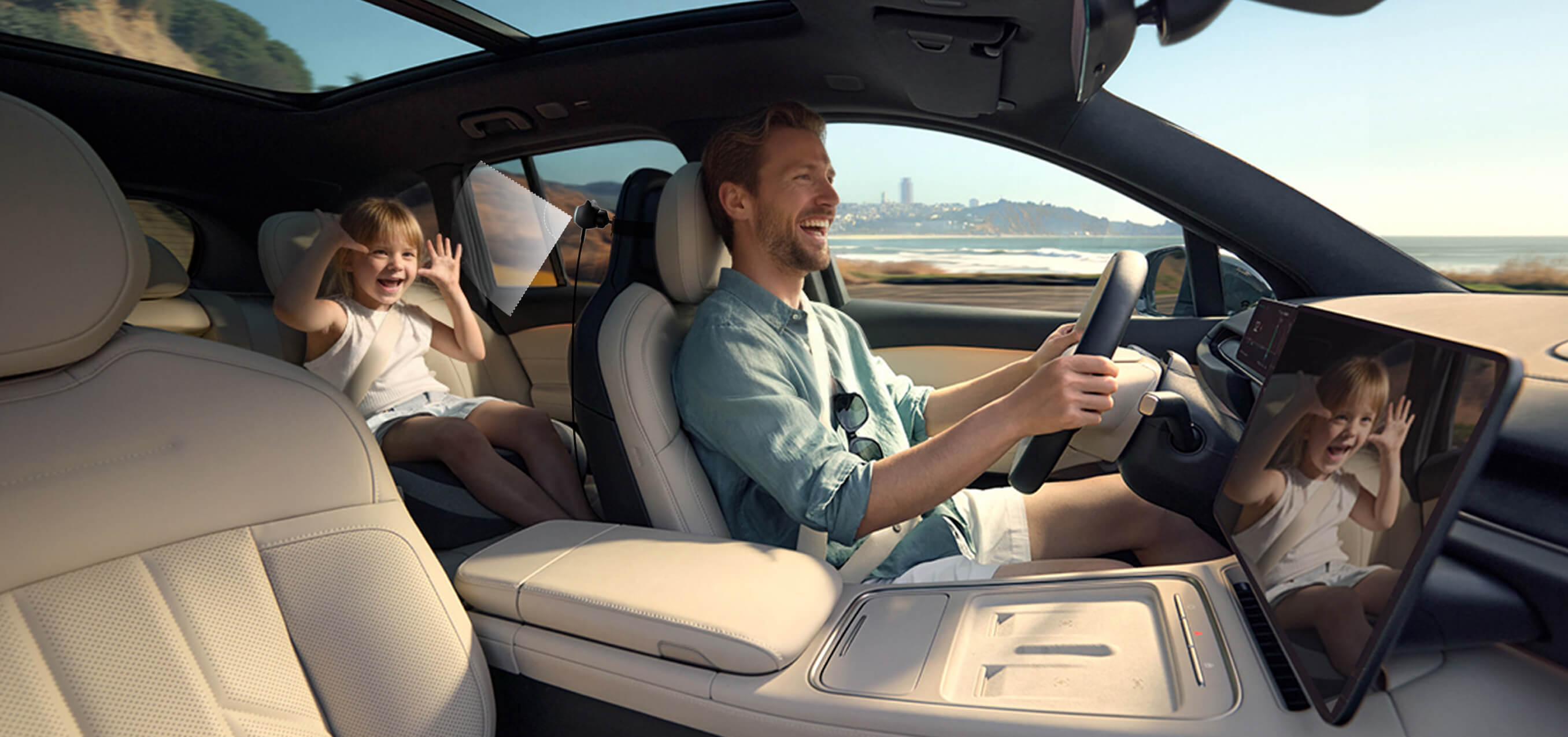 <h4><strong>Visuale in tempo reale del sedile posteriore</strong></h4>