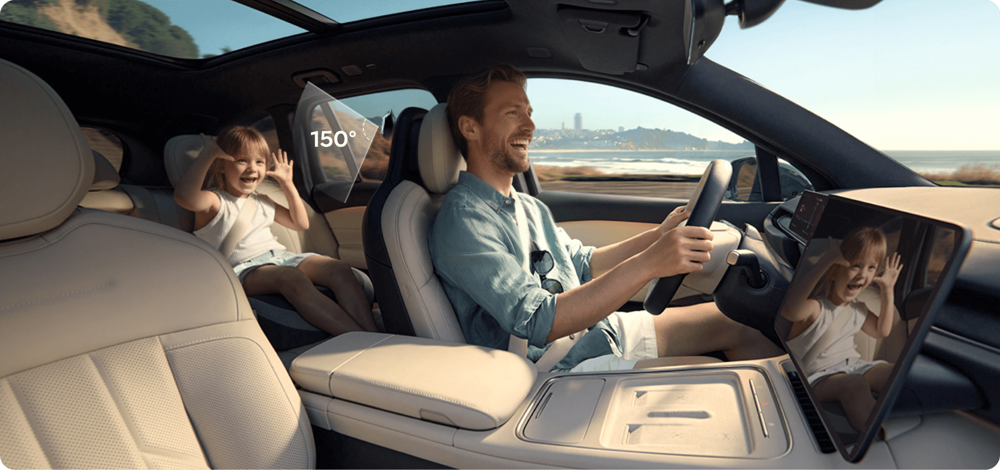 <h4><strong>Visuale in tempo reale del sedile posteriore</strong></h4>