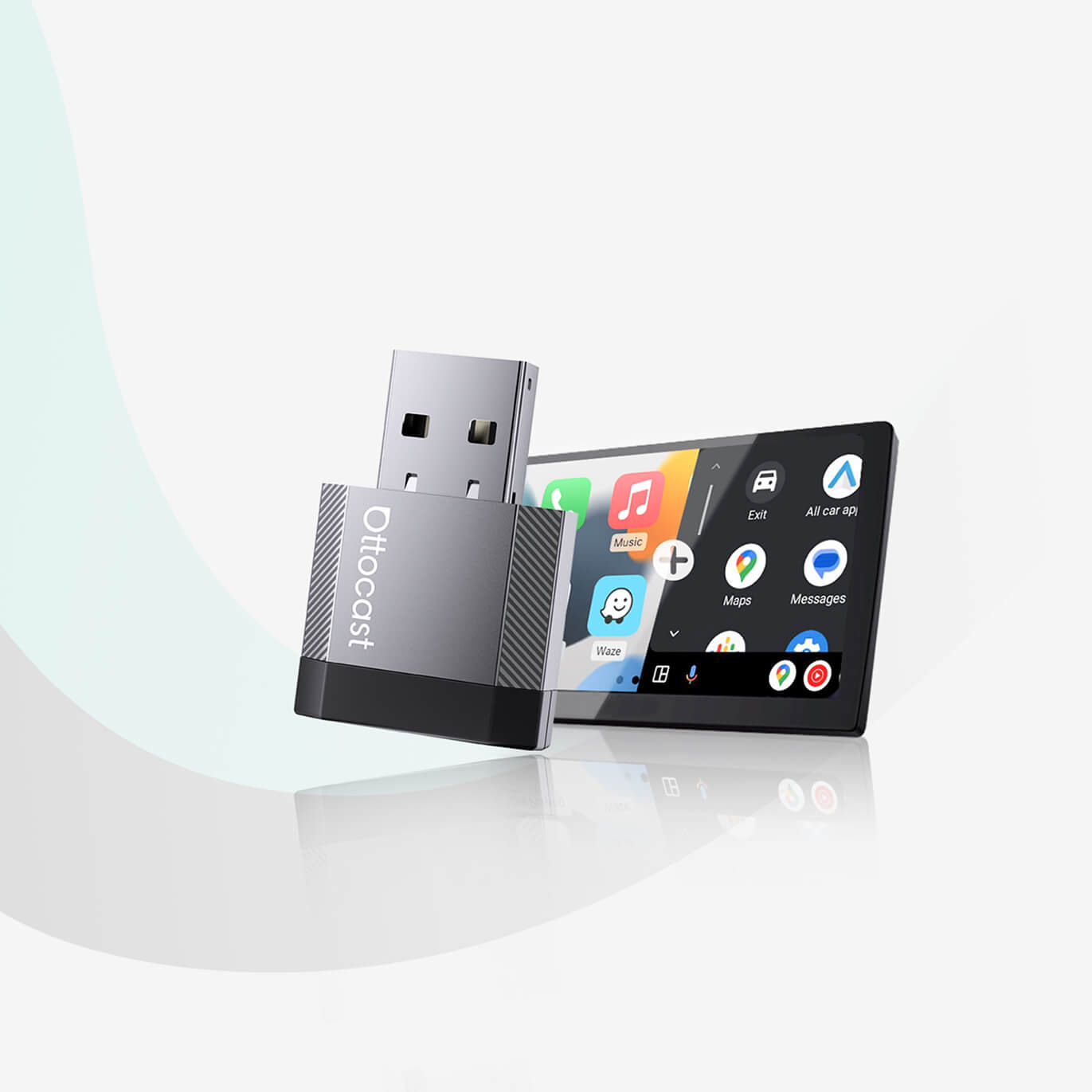 OTTOCAST® Mini NOVA – Wireless Adapter for CarPlay and Android Auto