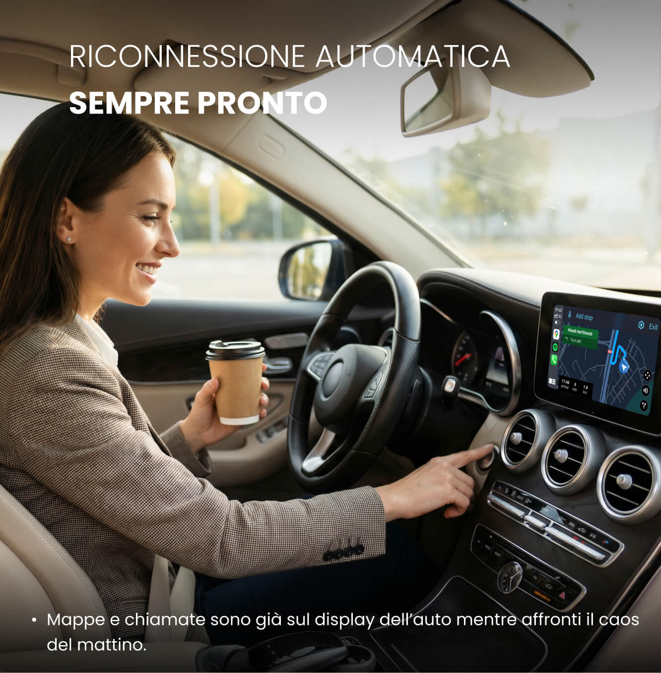 Ottocast Mini NOVA – Adattatore Wireless per CarPlay e Android Auto