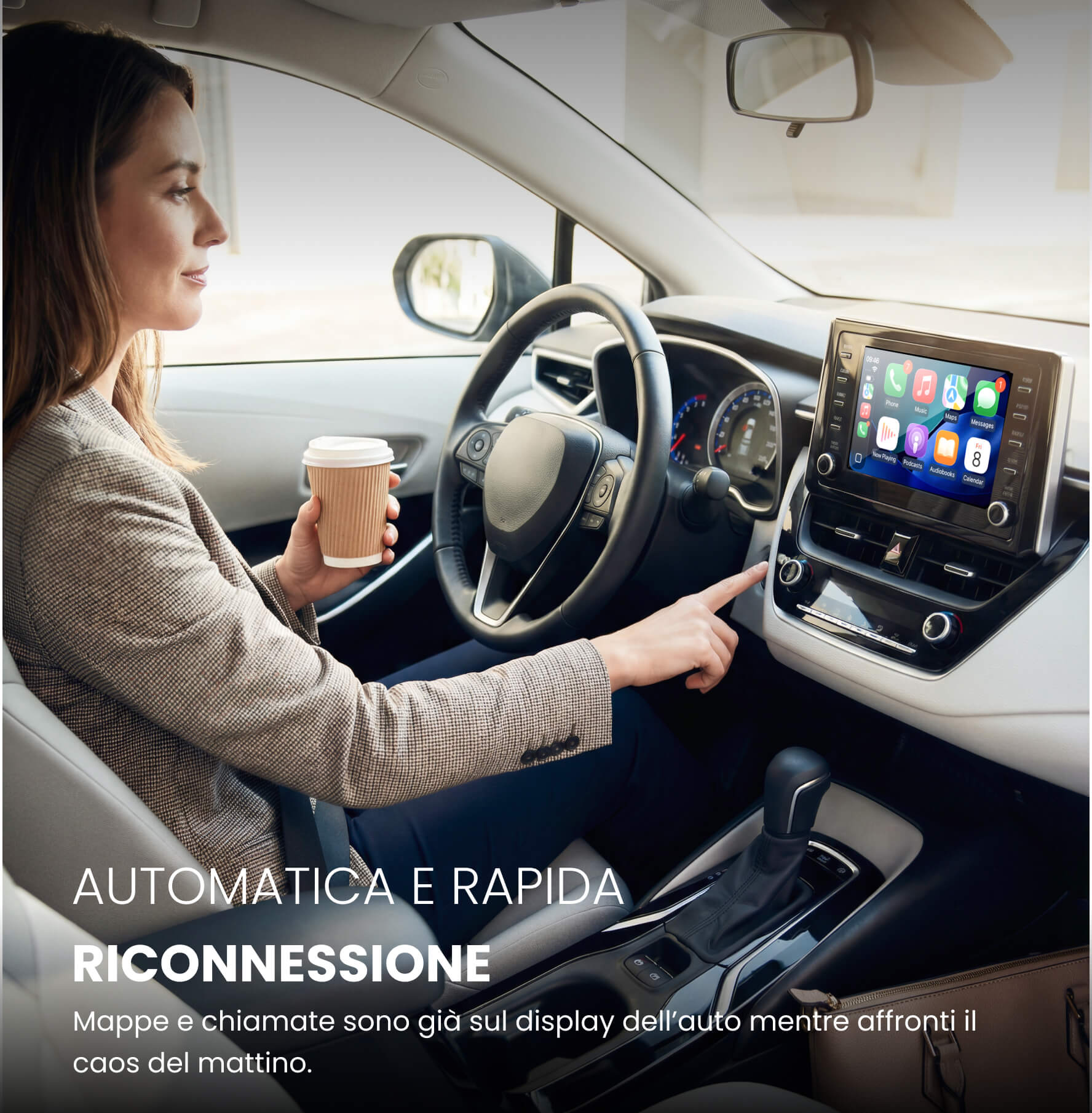 Ottocast Mini Tube – Adattatore Wireless CarPlay e Android Auto