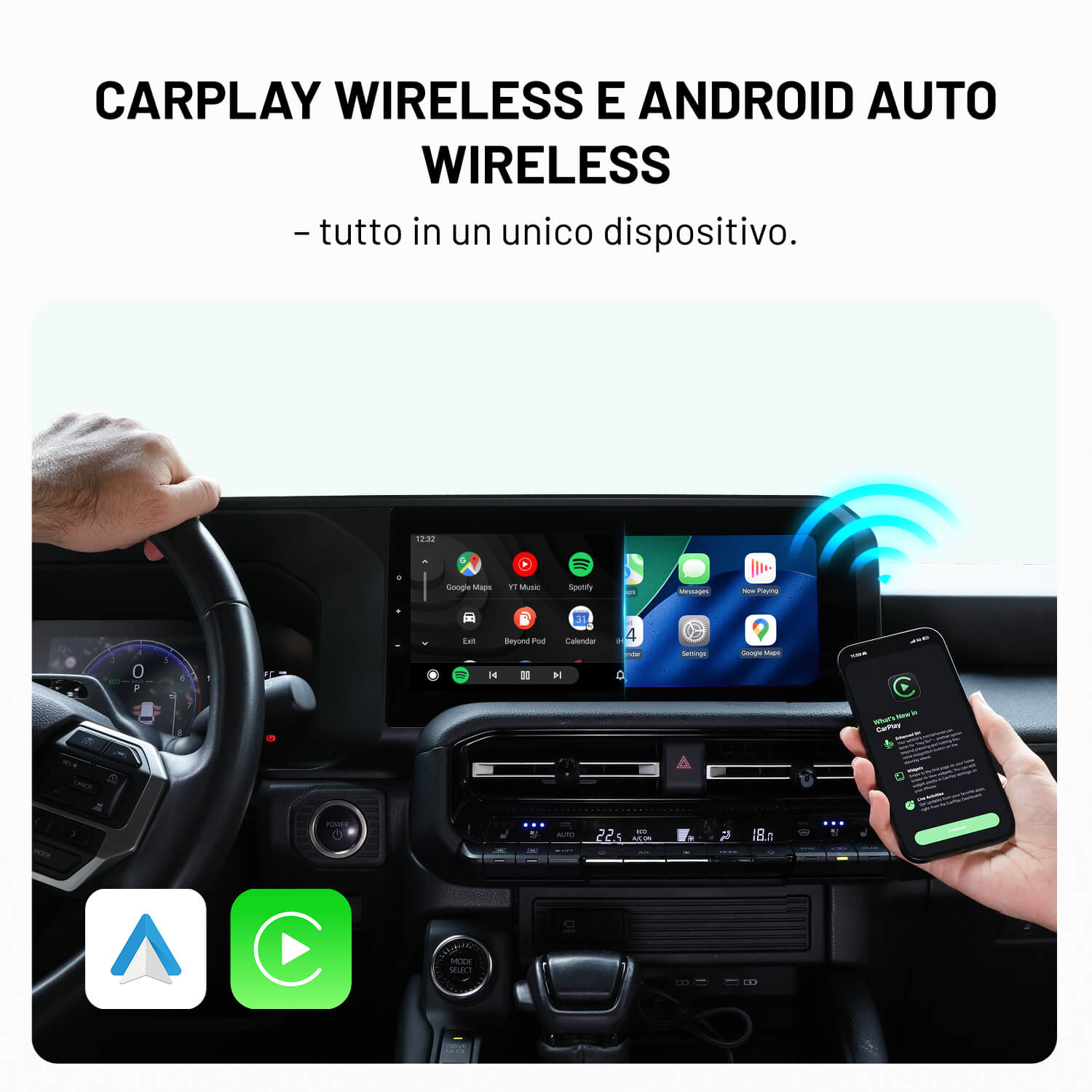 Play2Video X Wireless CarPlay/Android Auto All-in-1 Adapter