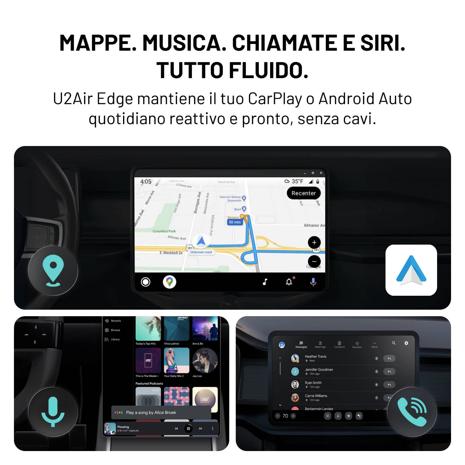 U2Air Edge – Adattatore Wireless per CarPlay e Android Auto
