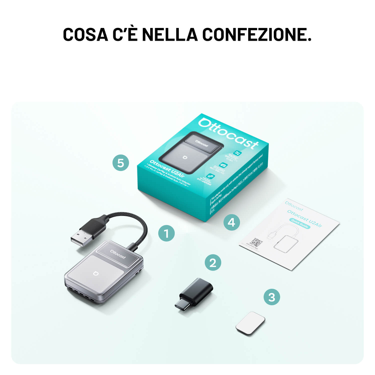 U2Air Edge – Adattatore Wireless per CarPlay e Android Auto
